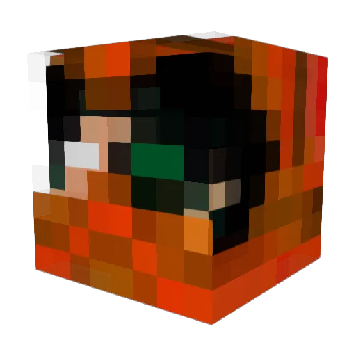 InHerobrine Minecraft avatar head, 3D render