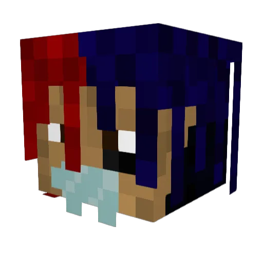 InRageRed14 Minecraft avatar head, 3D render