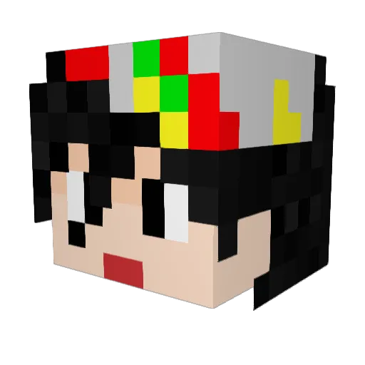 InYuKi Minecraft avatar head, 3D render