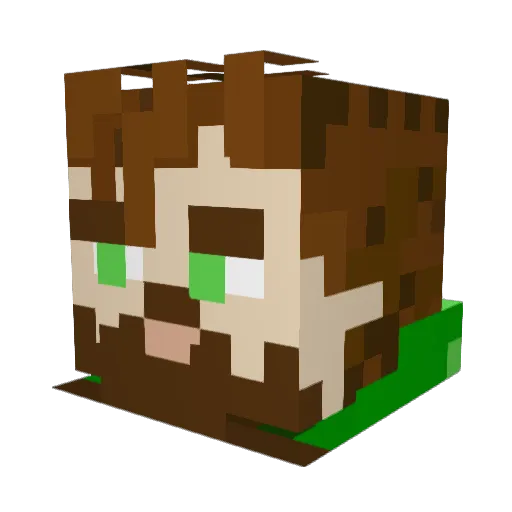 InZonne Minecraft avatar head, 3D render