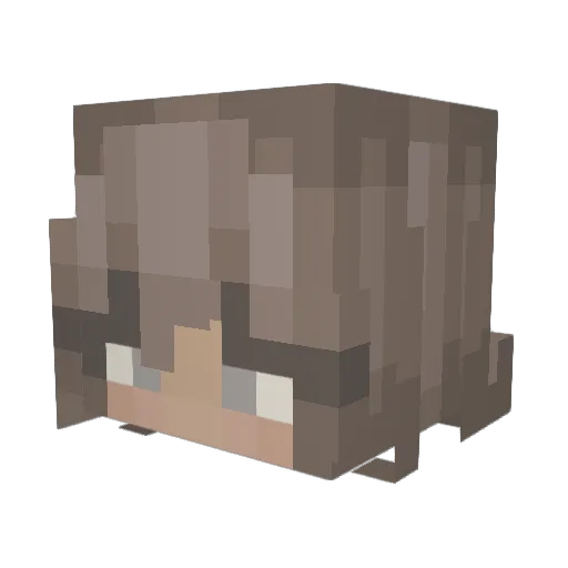 InaS Minecraft avatar head, 3D render