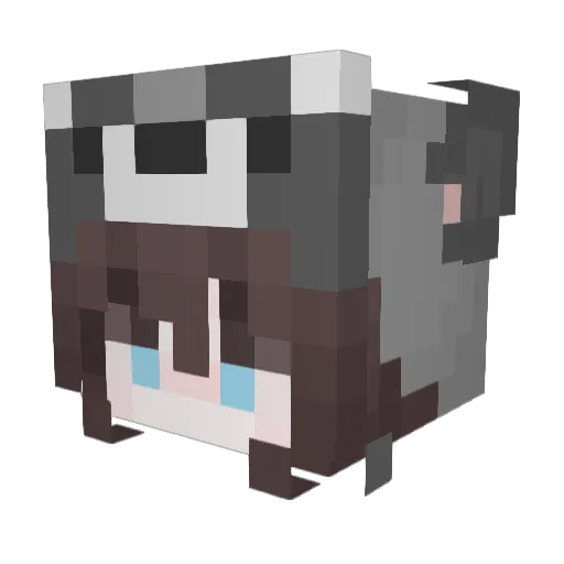 Ina_17 Minecraft avatar head, 3D render