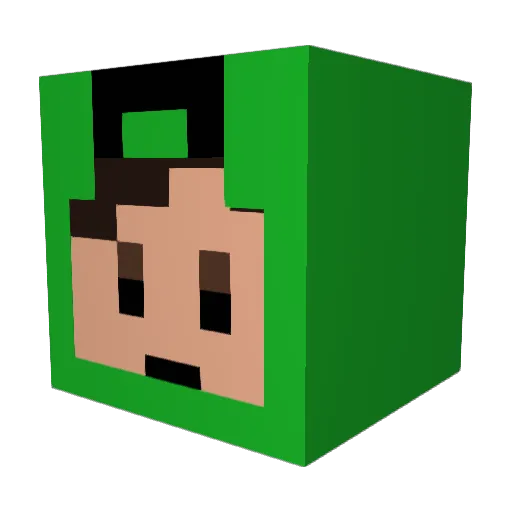 Inacyan Minecraft avatar head, 3D render