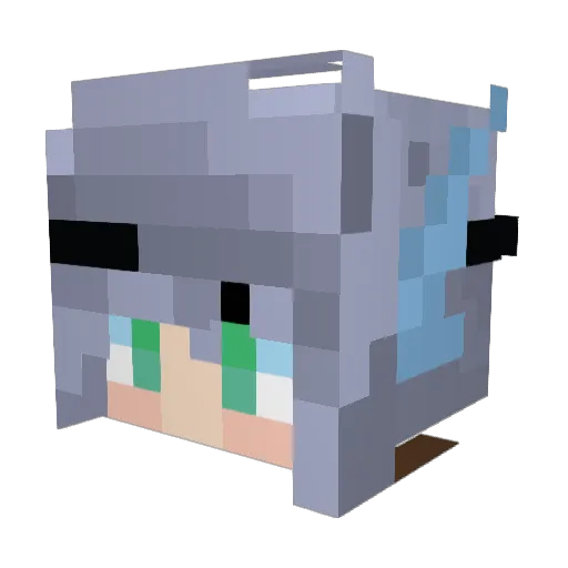 Inari_Yue Minecraft avatar head, 3D render