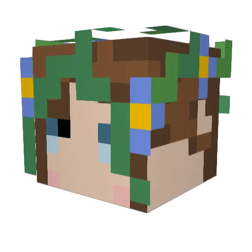 Inariosaurus Minecraft avatar head, 3D render
