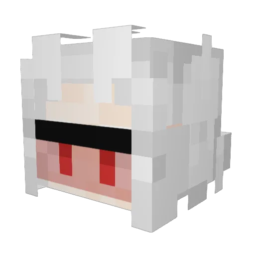InarosUltrakill Minecraft avatar head, 3D render