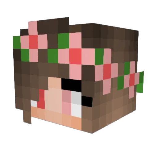 Inasha Minecraft avatar head, 3D render