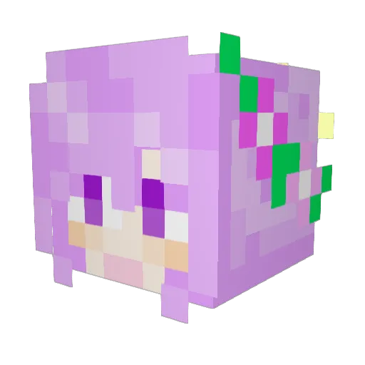 Inattent Minecraft avatar head, 3D render