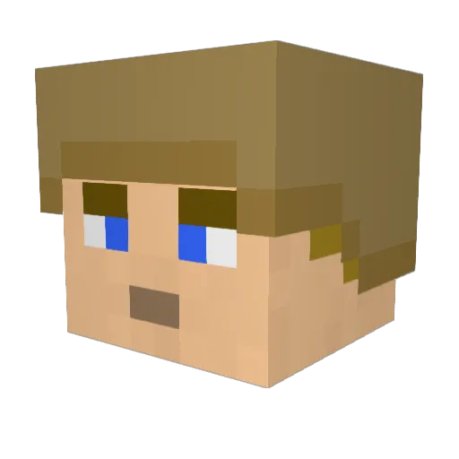 Incarnaroque Minecraft avatar head, 3D render