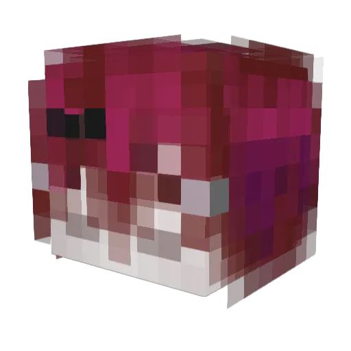 Incendie Minecraft avatar head, 3D render