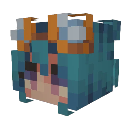 Inceptionnaut Minecraft avatar head, 3D render