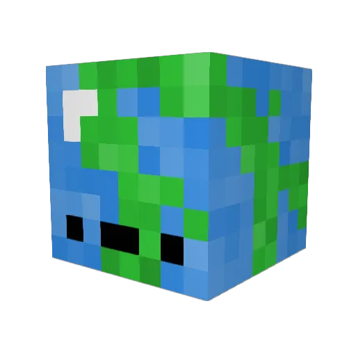 Inchee Minecraft avatar head, 3D render