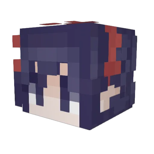 Incidiffed Minecraft avatar head, 3D render