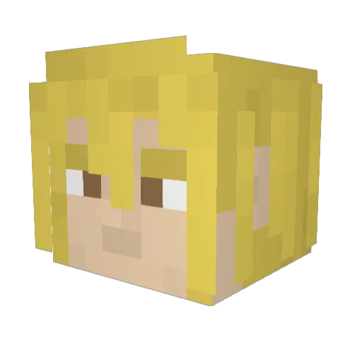 Incinadary Minecraft avatar head, 3D render