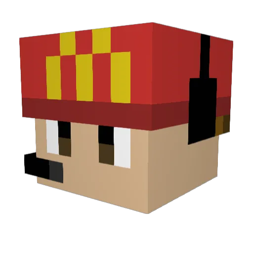 Incineroar5 Minecraft avatar head, 3D render