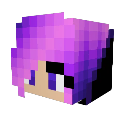 Incinerqted Minecraft avatar head, 3D render