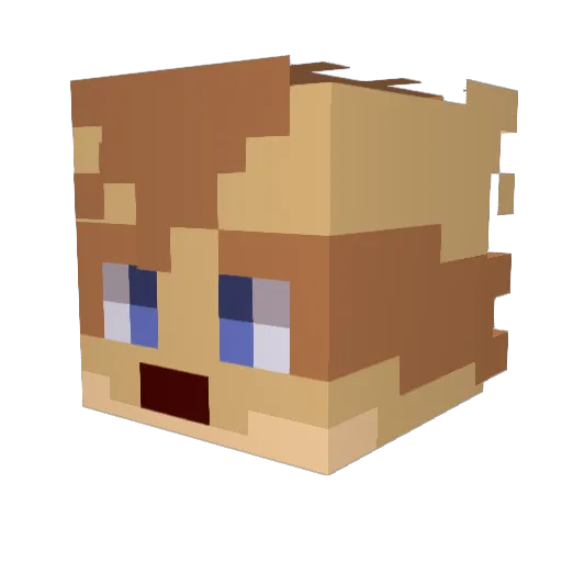 Incognihoot Minecraft avatar head, 3D render