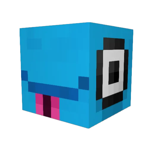 IncompetentFish Minecraft avatar head, 3D render
