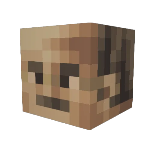 Incorporal Minecraft avatar head, 3D render
