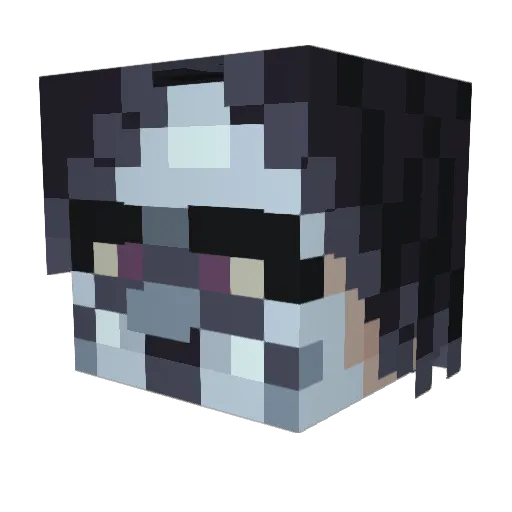 Incorporeal Minecraft avatar head, 3D render