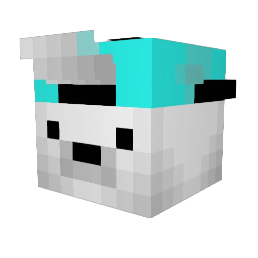 Increasings Minecraft avatar head, 3D render