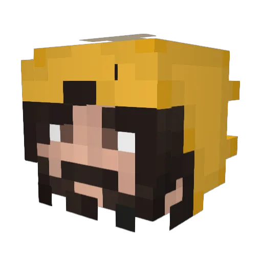 IncredibleGold_ Minecraft avatar head, 3D render