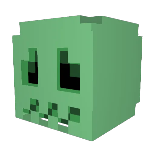IncrediblyDead Minecraft avatar head, 3D render