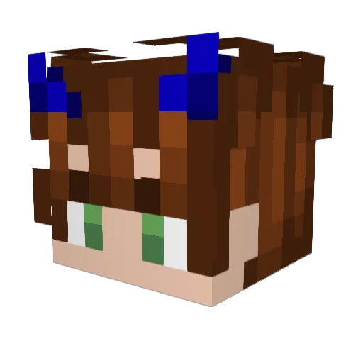 Ind1g0z Minecraft avatar head, 3D render