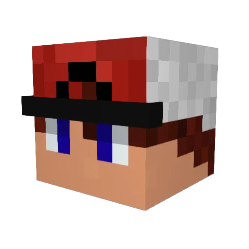 Indarception Minecraft avatar head, 3D render