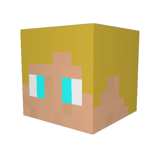InderMitTinder_ Minecraft avatar head, 3D render