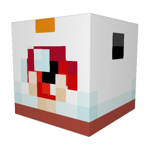 IndiGo_18 Minecraft avatar head, 3D render