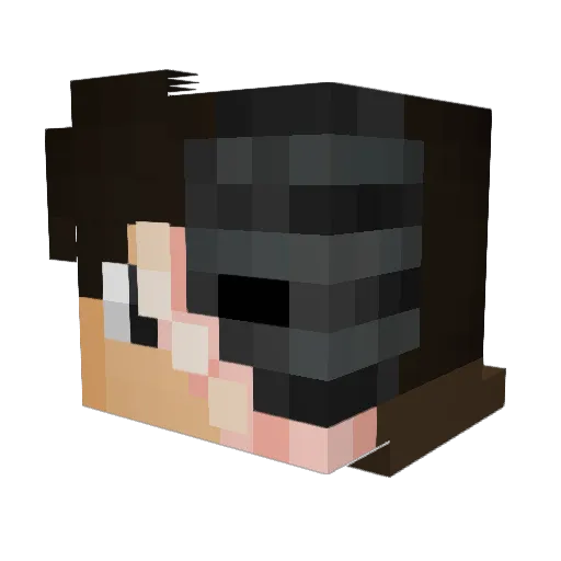 IndiRex Minecraft avatar head, 3D render