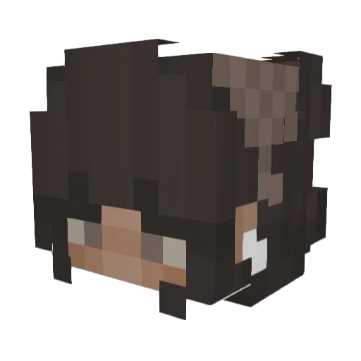 Indiah Minecraft avatar head, 3D render