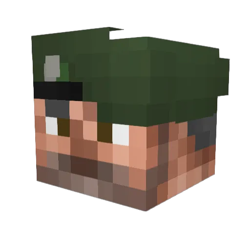 Indiana90 Minecraft avatar head, 3D render