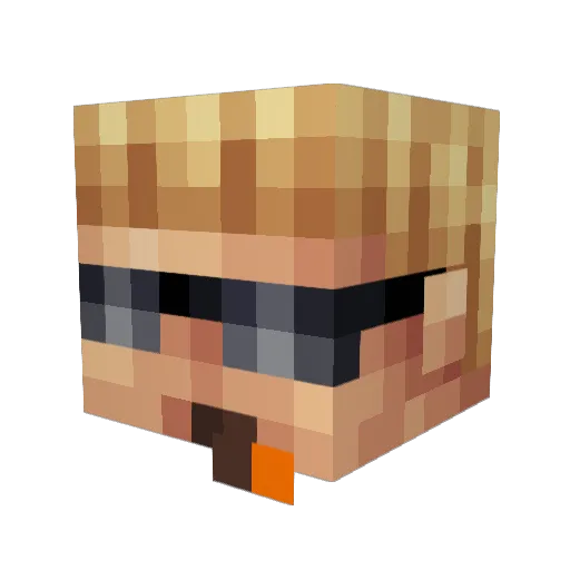 Indica Minecraft avatar head, 3D render