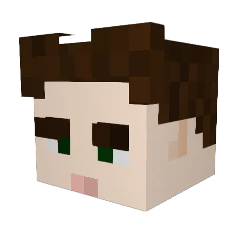 IndieWeasel Minecraft avatar head, 3D render