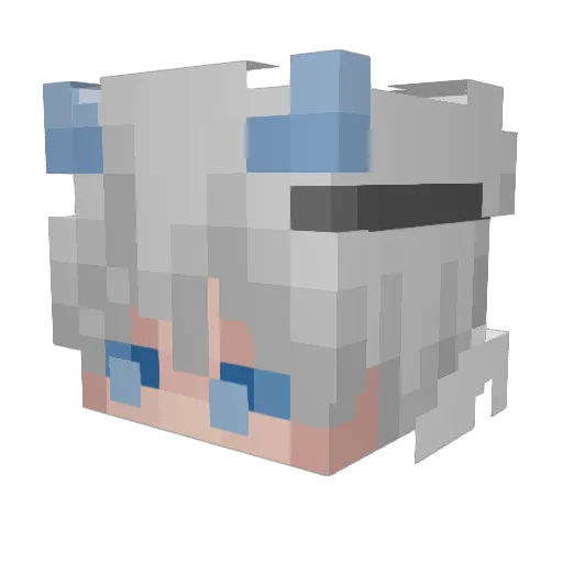 Indifrog Minecraft avatar head, 3D render