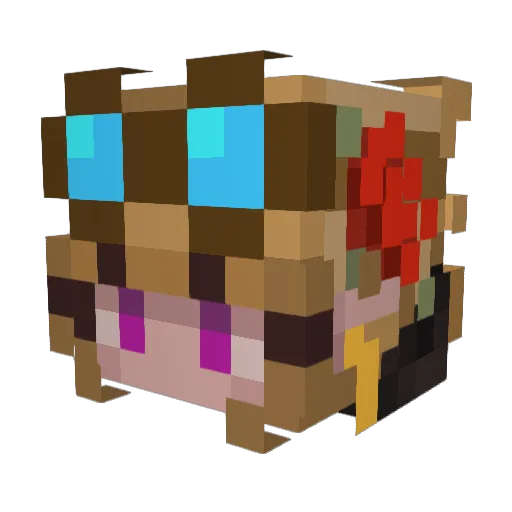 Indiglobin Minecraft avatar head, 3D render