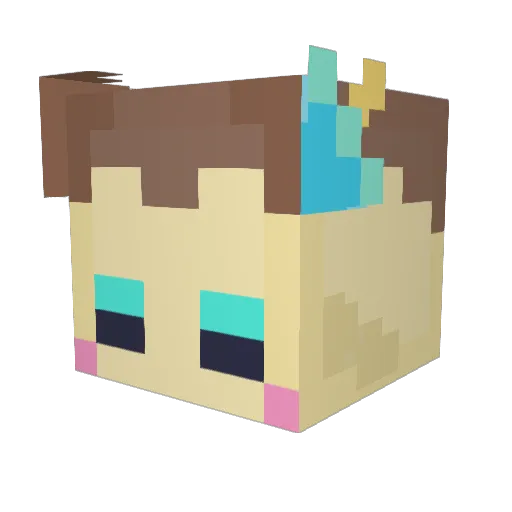 IndigoAzure Minecraft avatar head, 3D render