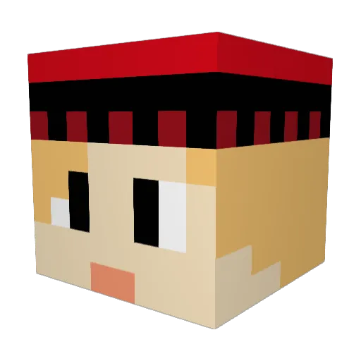 IndigoLyme Minecraft avatar head, 3D render