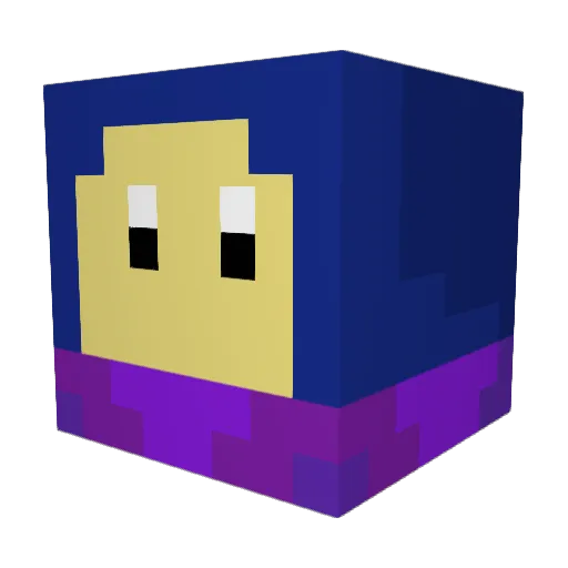 Indigo_red Minecraft avatar head, 3D render