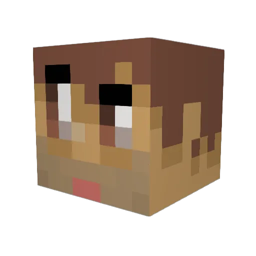Indigooey Minecraft avatar head, 3D render