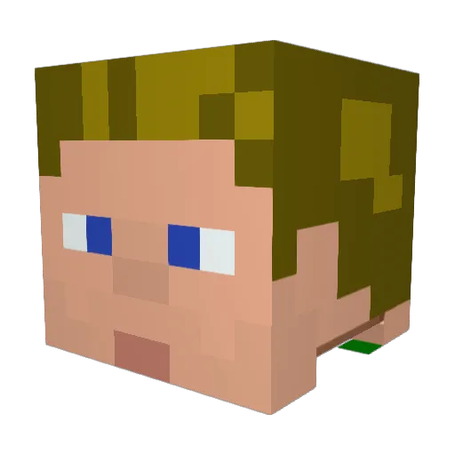 Indivator Minecraft avatar head, 3D render