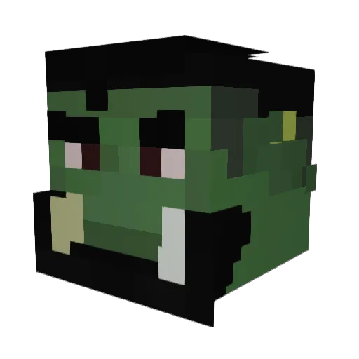 Individuation Minecraft avatar head, 3D render