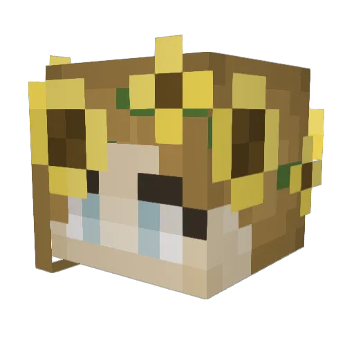 Indixoxo Minecraft avatar head, 3D render