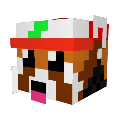 IndoProf Minecraft avatar head, 3D render