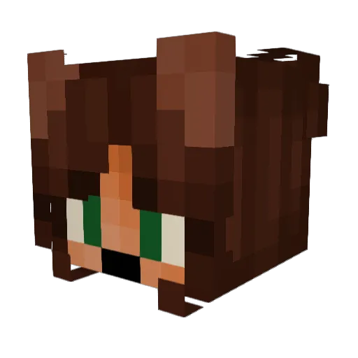 Indra8Sama Minecraft avatar head, 3D render