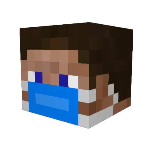 Indradog Minecraft avatar head, 3D render