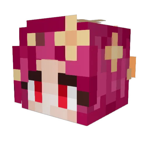 Indromida Minecraft avatar head, 3D render
