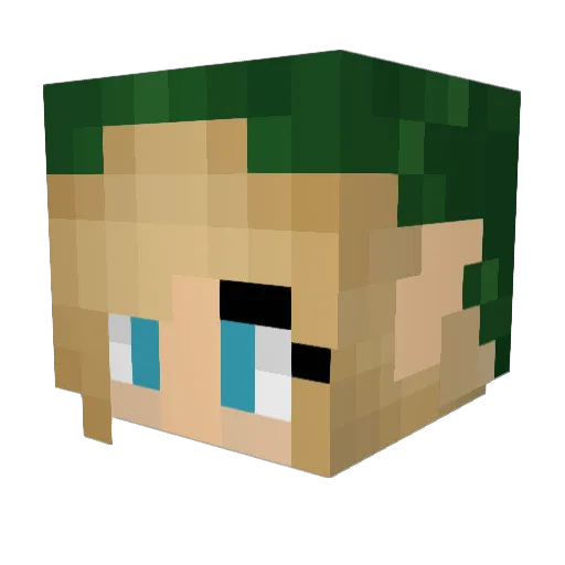 Indronux Minecraft avatar head, 3D render